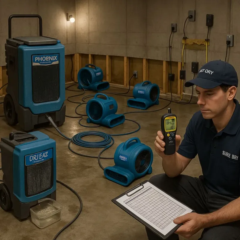 Structural Drying and Dehumidification process in New Haven, MI